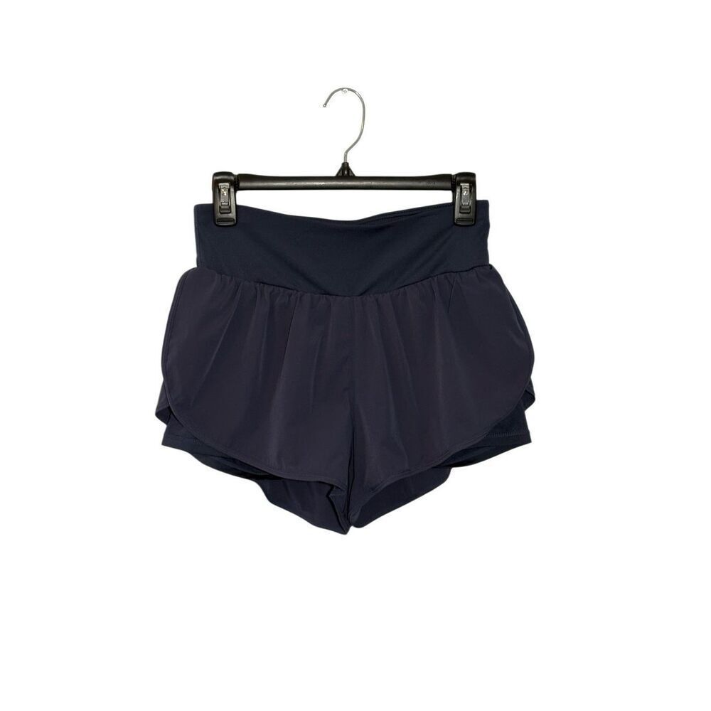 Cadmus 2 in 1 high rise athletic shorts in slate blue - M